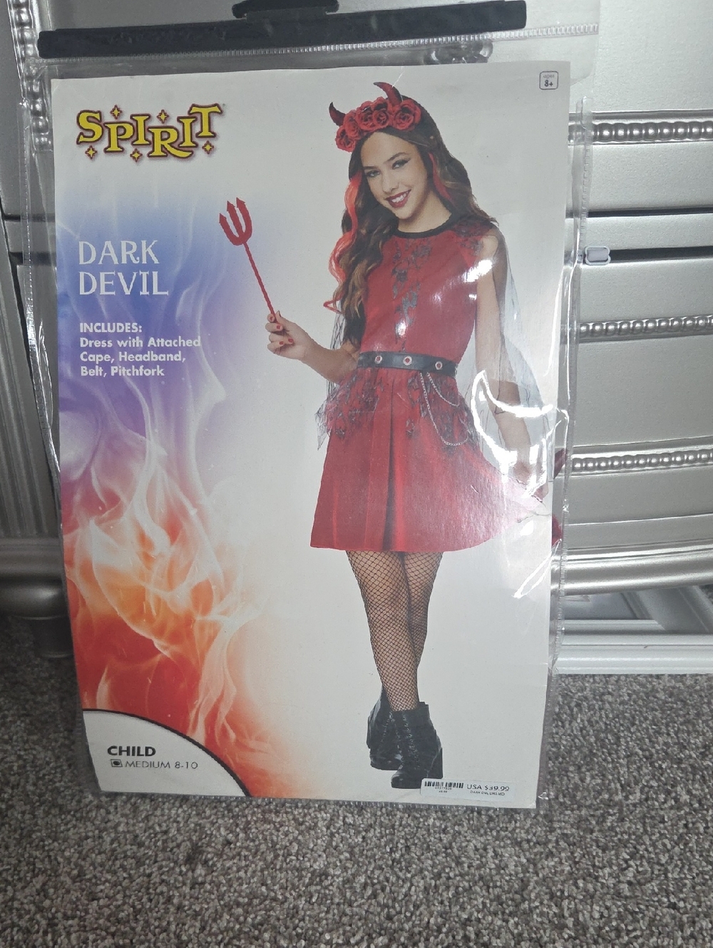 Spirit Girls Red Dark Devil Costume with Headband